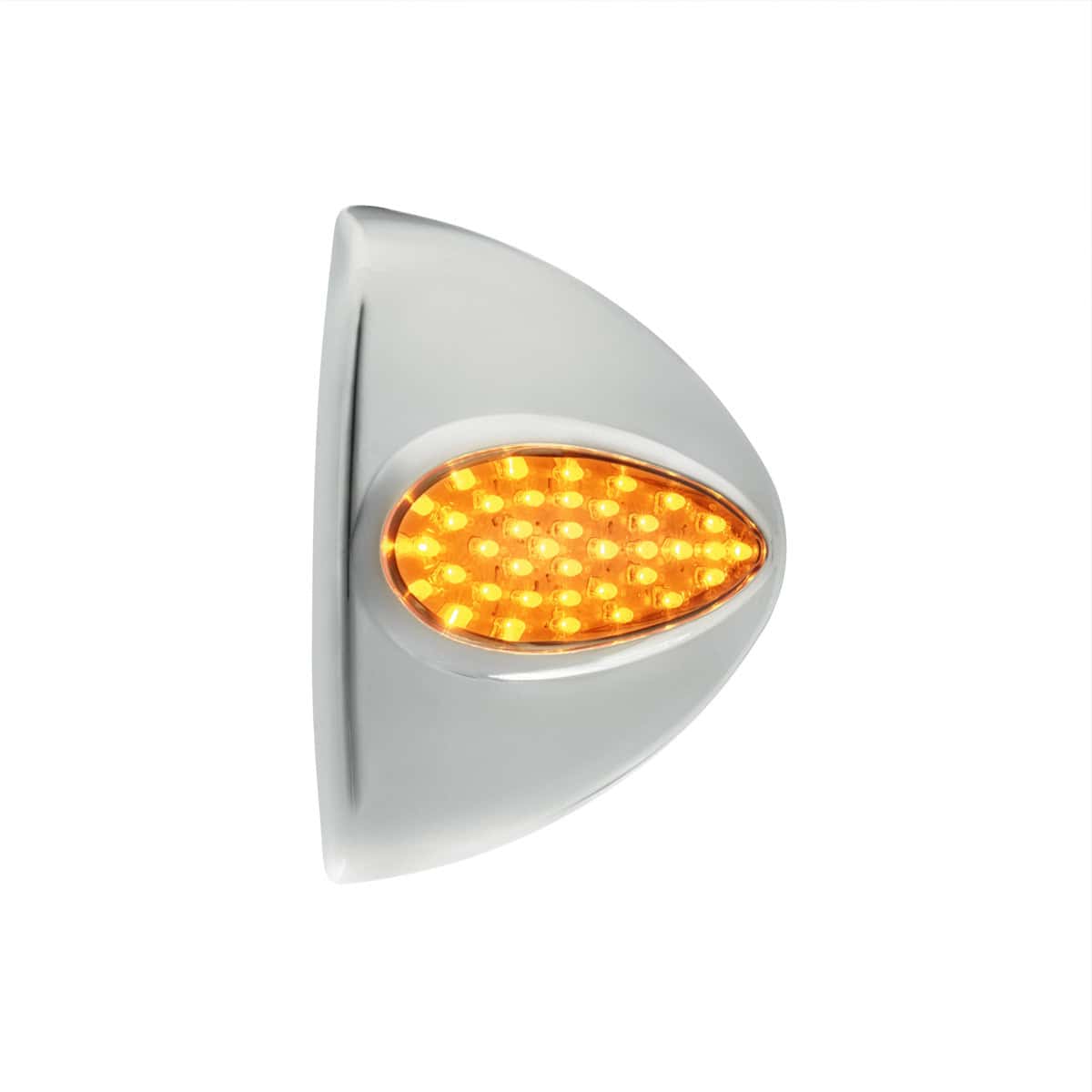 39 LED Teardrop Headlight Turn Signal Light Cover For Peterbilt - Amber LED/Clear Lens