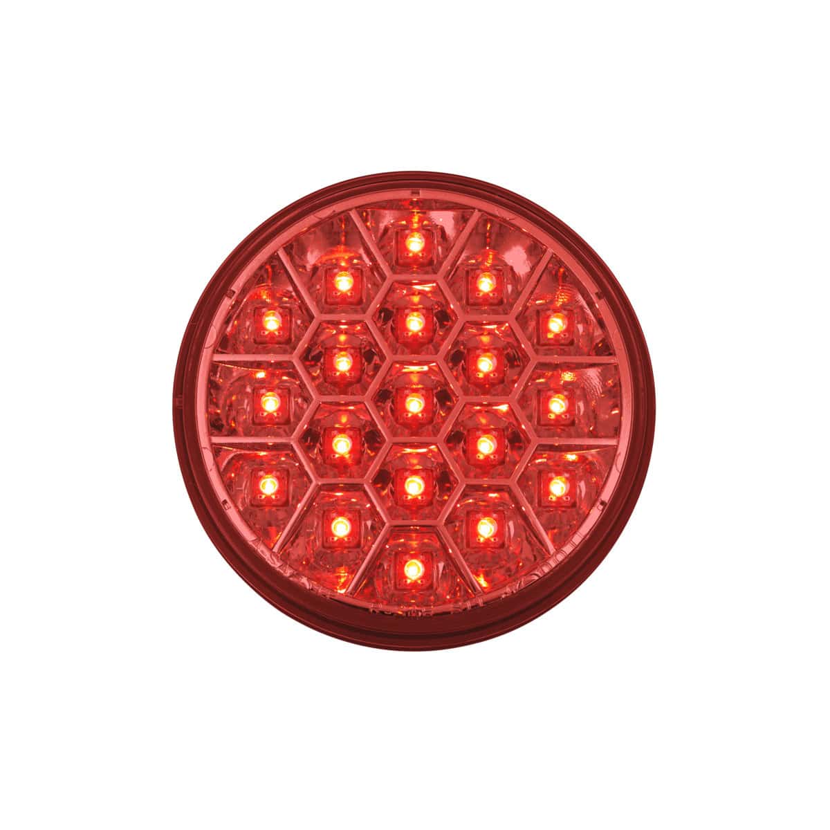 19 LED 4" Round Reflector Light (Stop Turn & Tail) - Red LED/Red Lens
