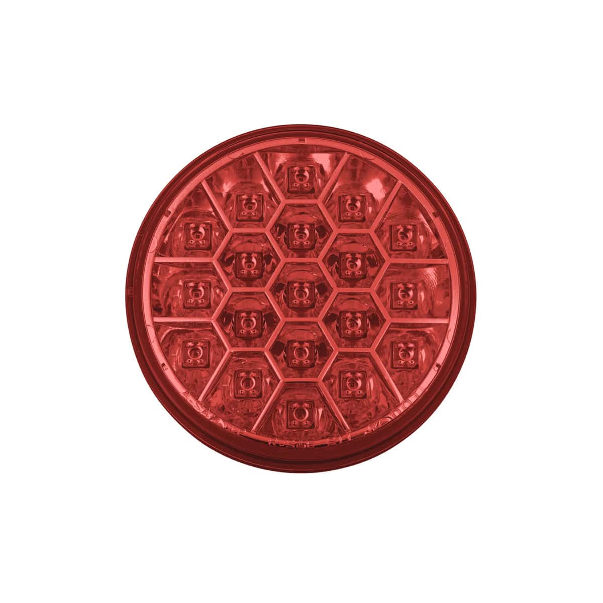19 LED 4" Round Reflector Light (Stop Turn & Tail) - Red LED/Red Lens