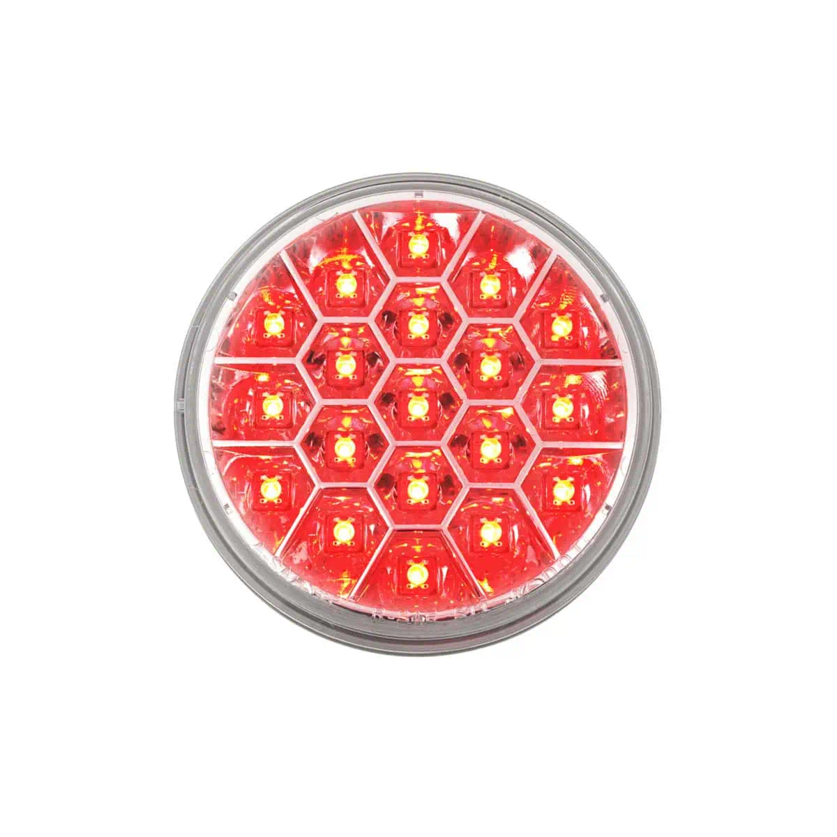 19 LED 4" Round Reflector Light (Stop Turn & Tail) - Red LED/Clear Lens