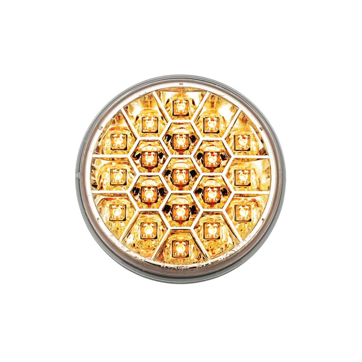 19 LED 4" Reflector Turn Signal Light - Amber LED/Clear Lens