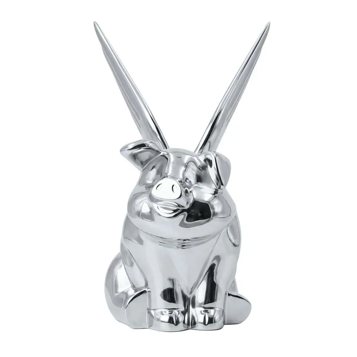 Die-Cast Sitting Pig With Wing Hood Ornament