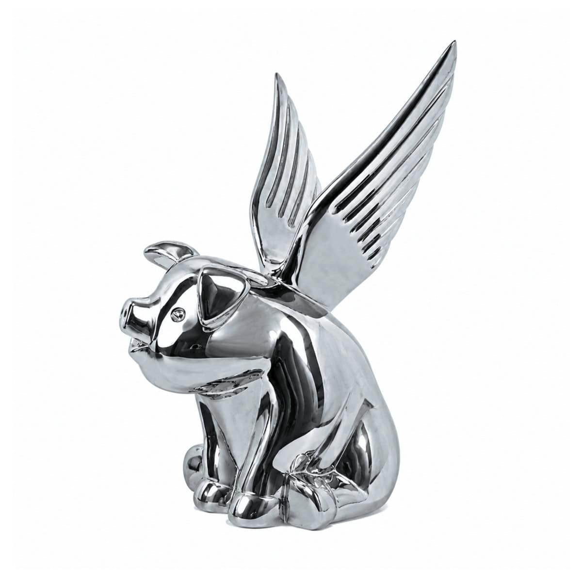 Die-Cast Sitting Pig With Wing Hood Ornament
