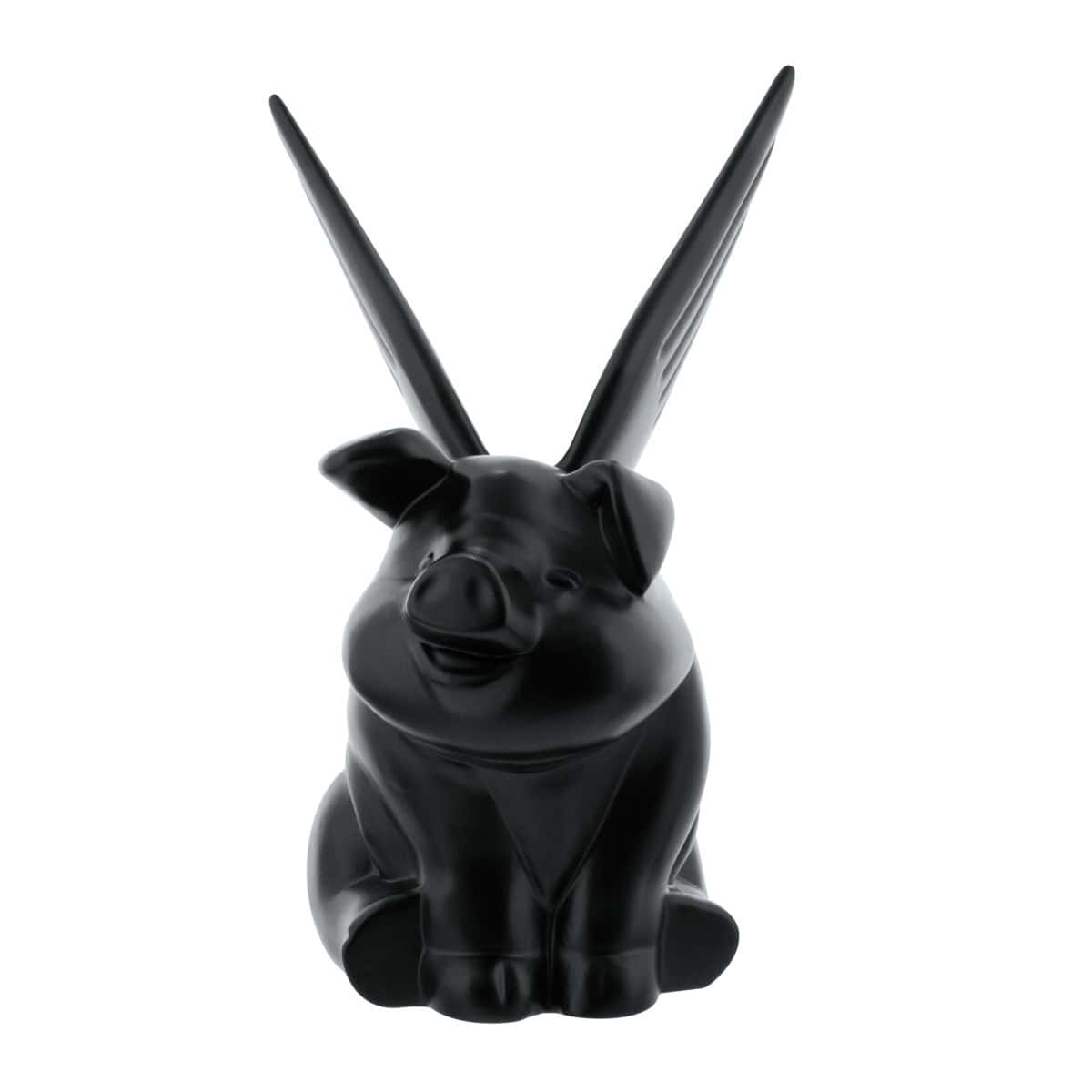 Die-Cast Sitting Pig With Wing Hood Ornament 7 Die-Cast Sitting Pig With Wing Hood Ornament