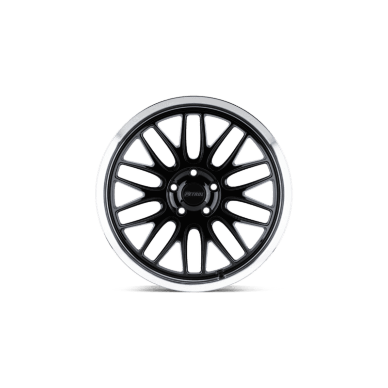 Petrol P4C Wheel — 17X8 5X115 +40Mm Gloss Black With Machined Cut Lip 4 P4C 16X7 5X100 72.1 +40 G-BLK-MACH