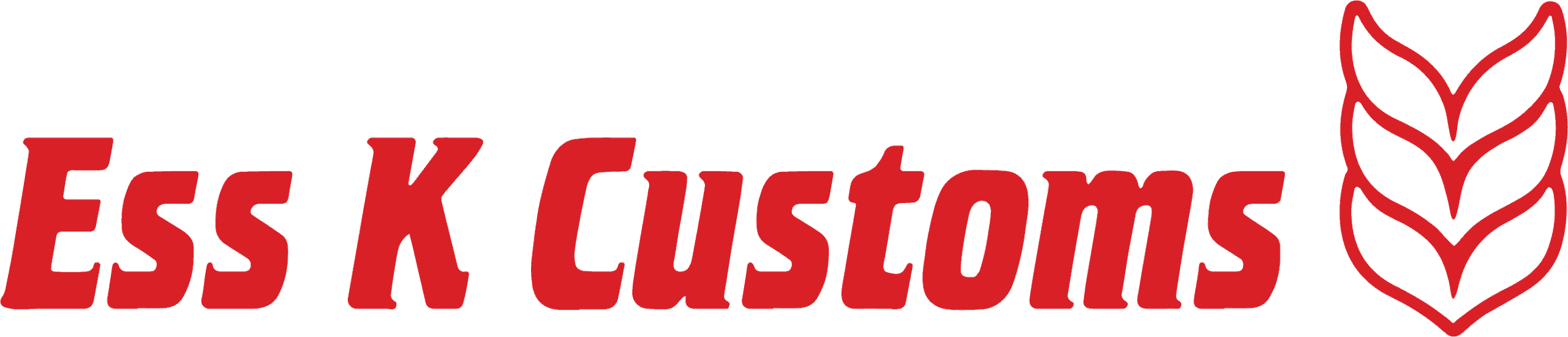 Ess K Customs red logo with transparent background