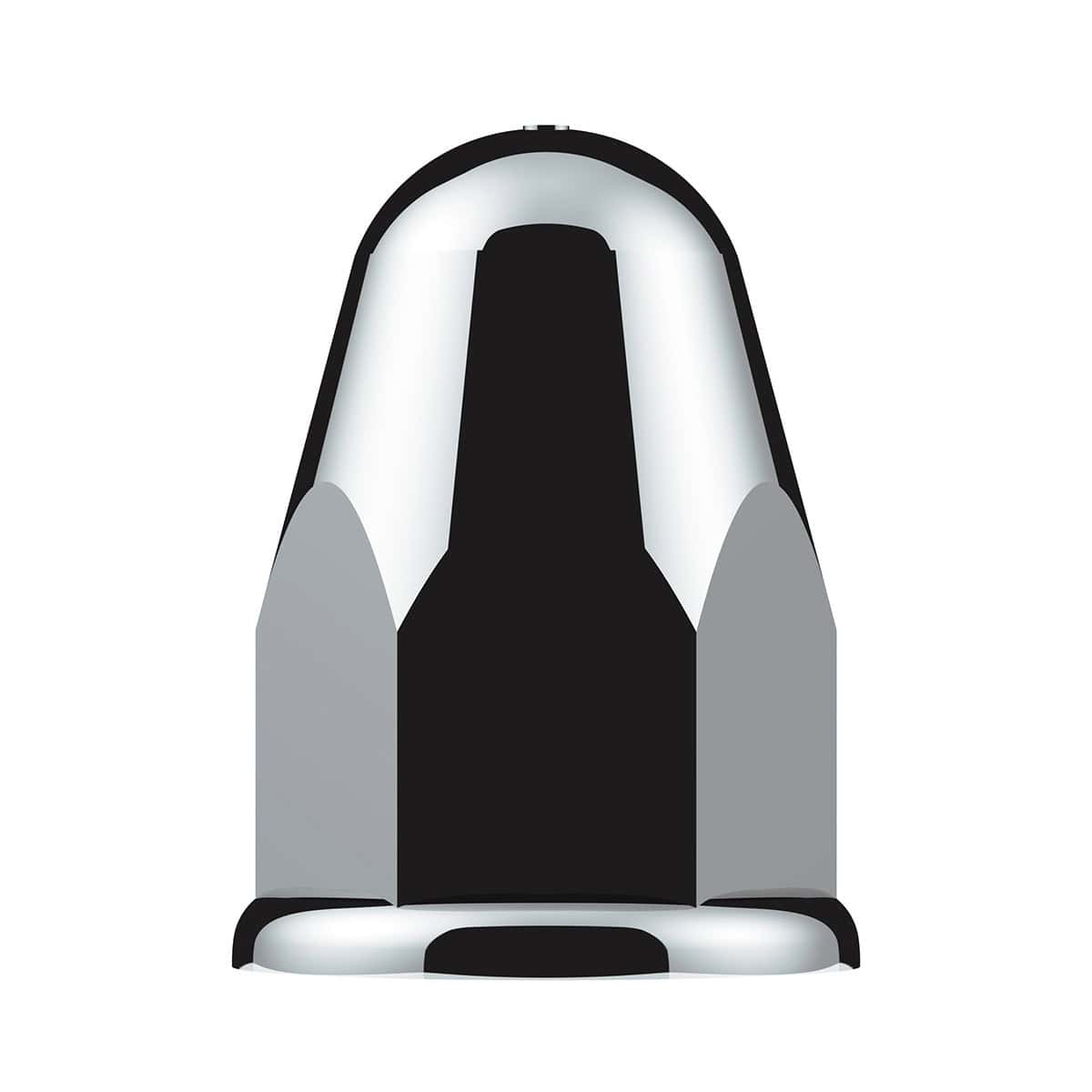 1-1/2&Quot; X 2-3/4&Quot; Chrome Plastic Slotted Bullet Nut Cover With Flange 4 1-1/2" X 2-3/4" Chrome Plastic Slotted Bullet Nut Covers With Flange - Push-On