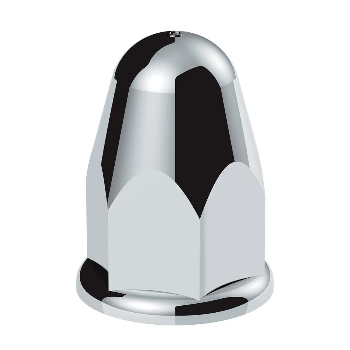 1-1/2" X 2-3/4" Chrome Plastic Slotted Bullet Nut Covers With Flange - Push-On