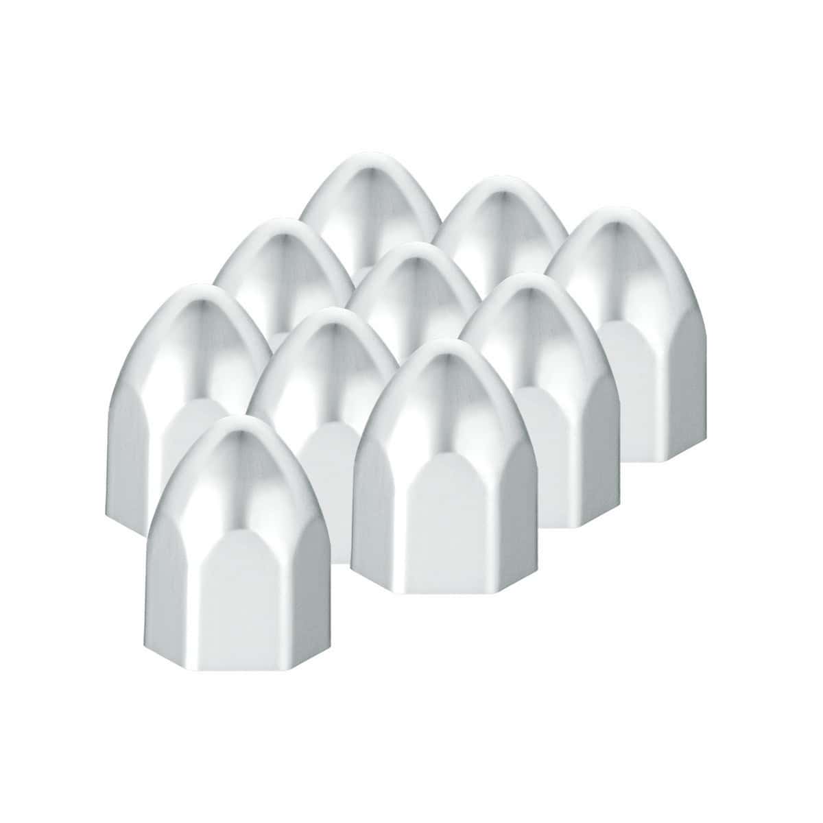 7/16" x 3/4" Chrome Plastic Bullet Nut Covers - Push-On