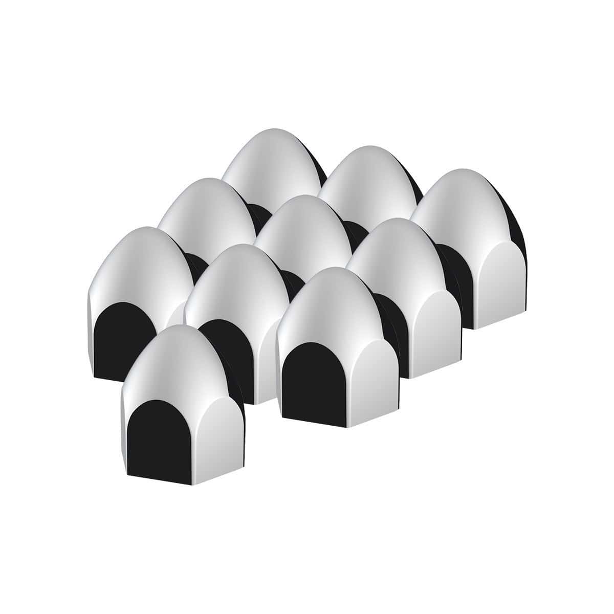 3/4" X 1 3/8" Chrome Plastic Bullet Nut Cover - Push-On