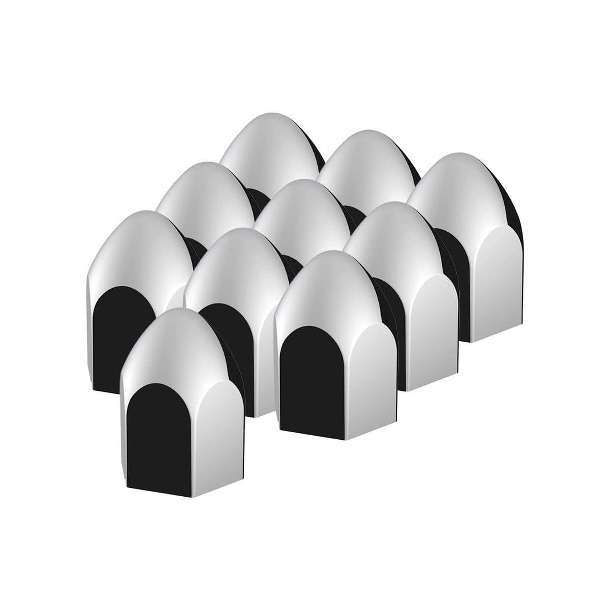 15/16" x 1 5/8" Chrome Plastic Bullet Nut Covers - Push-On