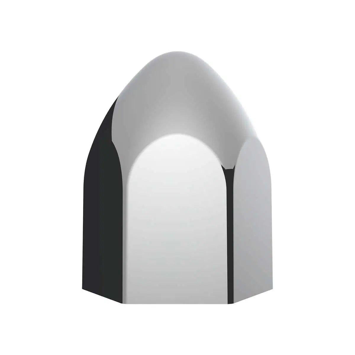 15/16" x 1 5/8" Chrome Plastic Bullet Nut Covers - Push-On