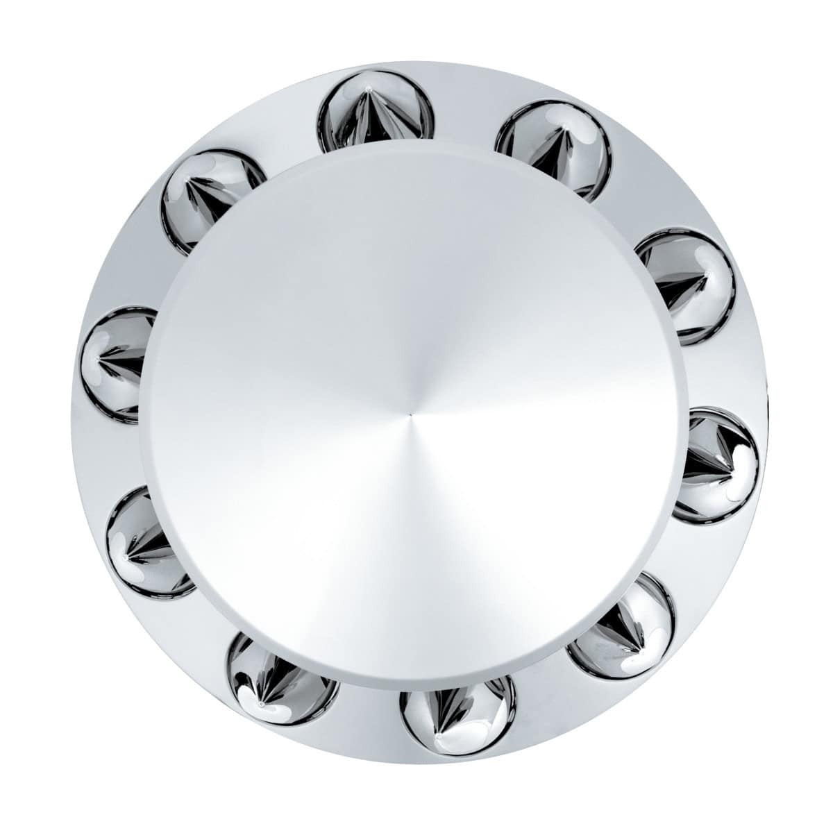 Pointed Rear Axle Cover With 33Mm X 4-3/4&Quot; Super Spike Push-On Nut Covers - Chrome 3 Pointed Rear Axle Cover With 33mm x 4-3/4" Super Spike Push-On Nut Covers - Chrome