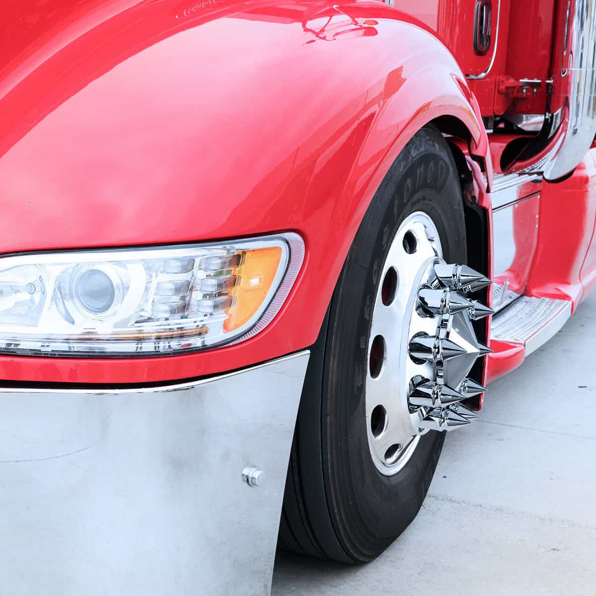 33Mm X 4-3/8&Quot; Chrome Plastic V-Spike Push-On Nut Covers 4 33mm X 4-3/8" Chrome Plastic V-Spike Nut Covers - Push-On