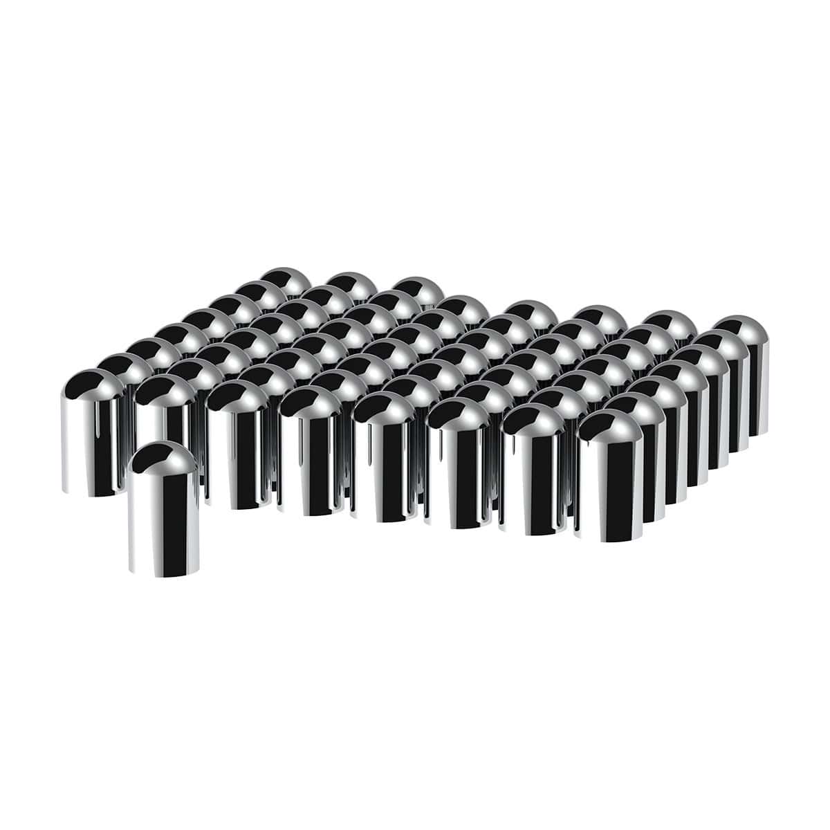 33mm X 3-3/4" Chrome Plastic Dome Thread-On Nut Covers