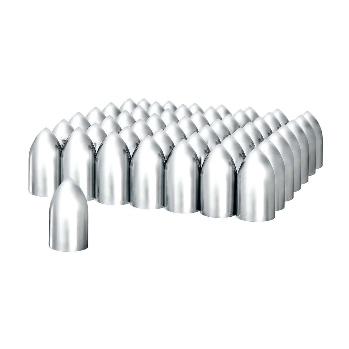 33Mm X 3-7/8&Quot; Chrome Plastic Bullet Nut Covers - Thread-On 4 33mm X 3-7/8" Chrome Plastic Bullet Nut Covers - Thread-On