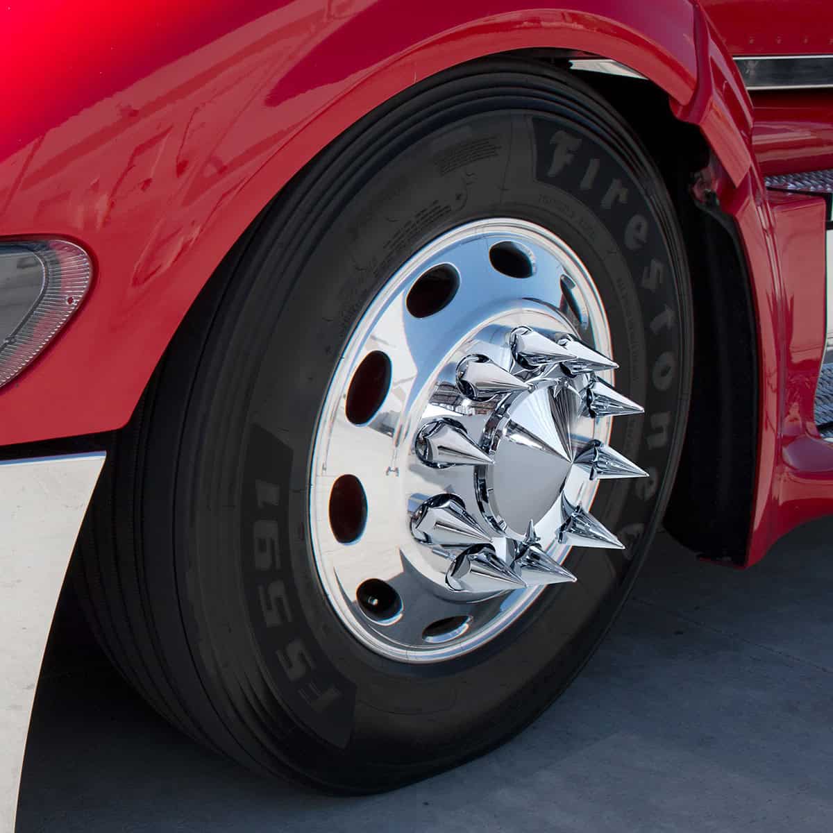 33mm x 4-3/4" Chrome Super Spike Thread-On Nut Cover