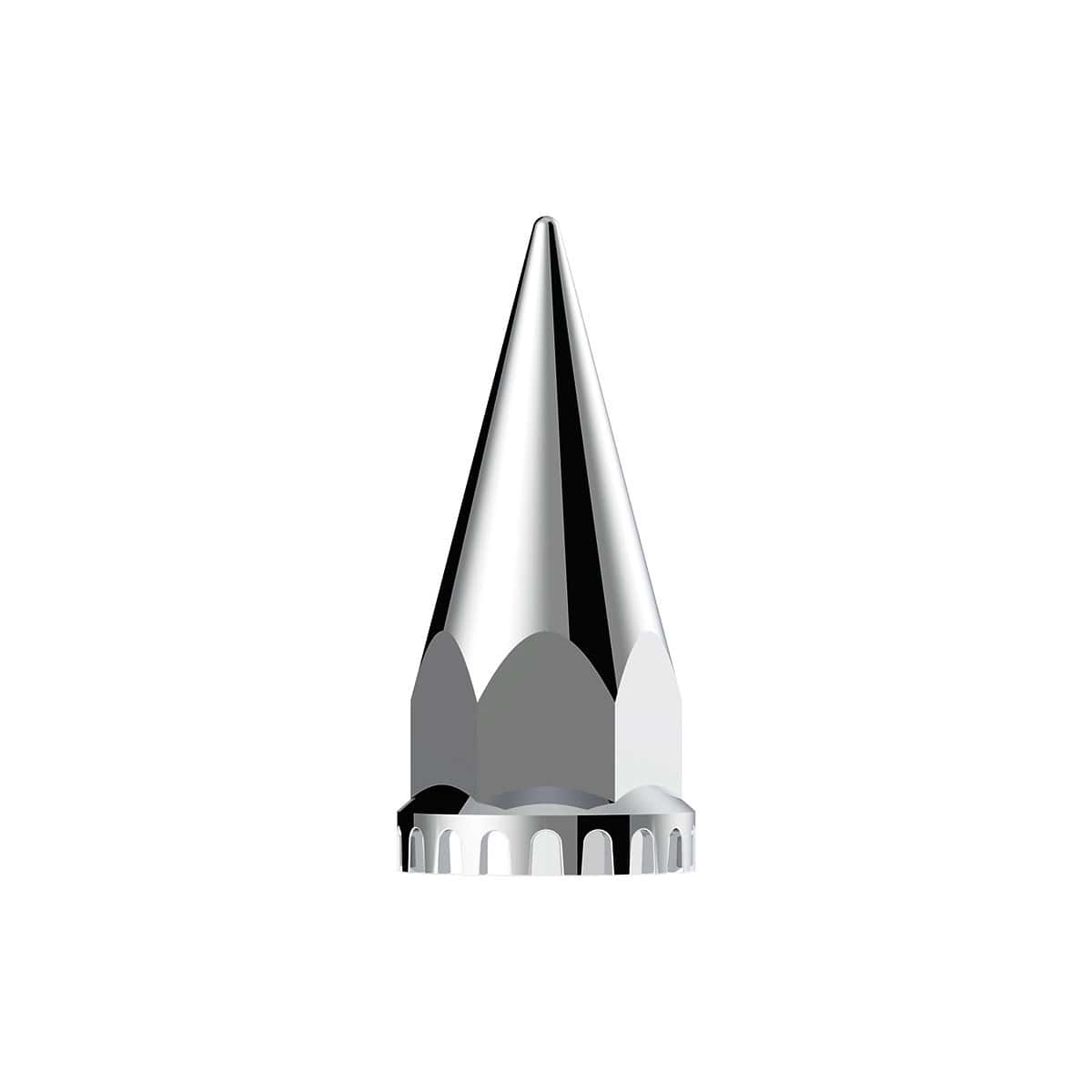 33Mm X 4-3/4&Quot; Chrome Super Spike Thread-On Nut Covers 4 33mm x 4-3/4" Chrome Super Spike Thread-On Nut Cover