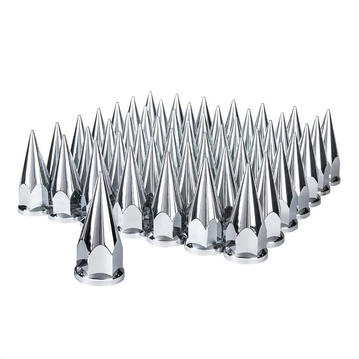 33Mm X 4-7/8&Quot; Chrome Plastic Super Spike Nut Covers - Push-On 5 33mm X 4-7/8" Chrome Plastic Super Spike Nut Covers - Push-On