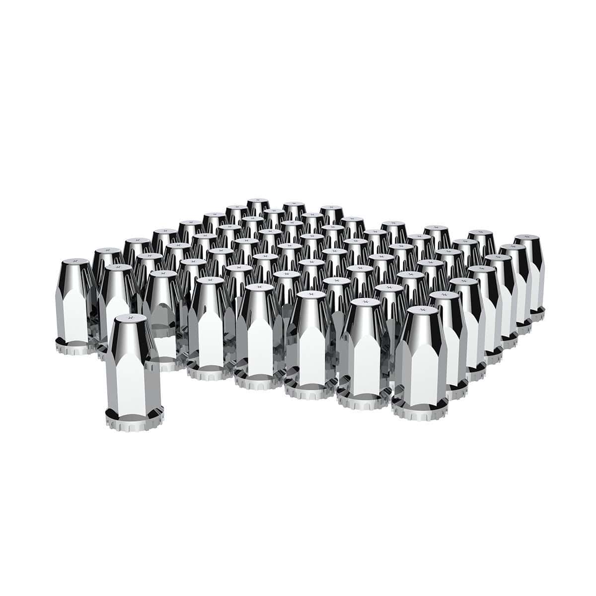 33Mm X 4&Quot; Chrome Plastic Extra Tall Nut Covers With Flange 4 33mm X 4" Chrome Plastic Extra Tall Nut Covers With Flange - Thread-On