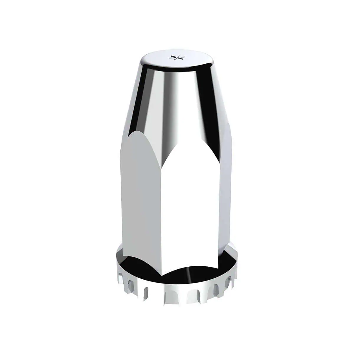 33mm X 4" Chrome Plastic Extra Tall Nut Covers With Flange - Thread-On