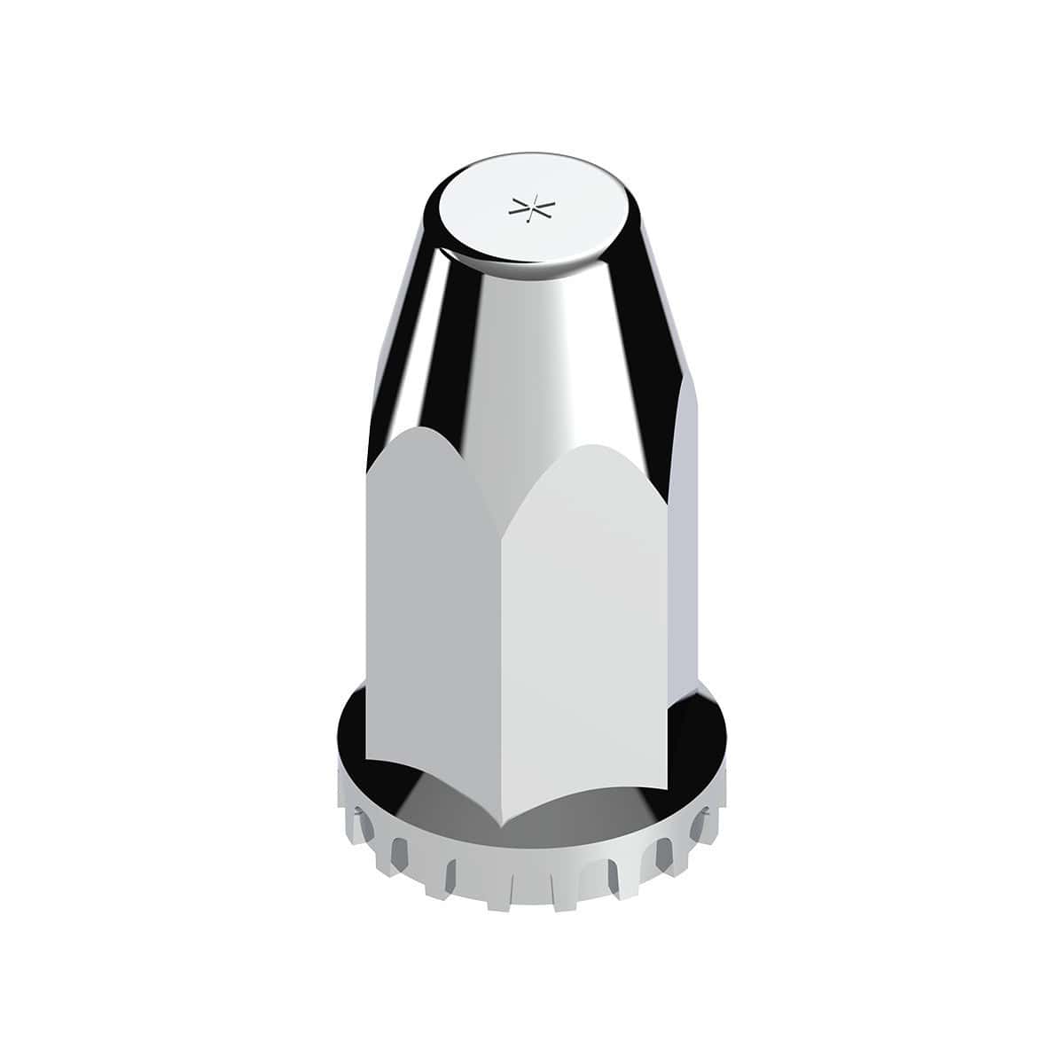 33mm X 4" Chrome Plastic Extra Tall Nut Covers With Flange - Thread-On