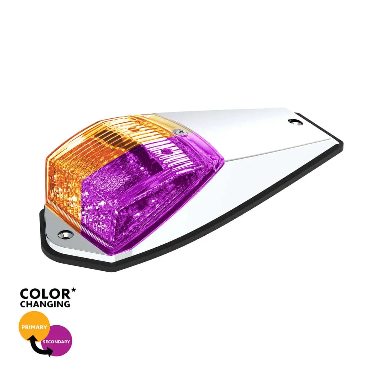 Double Fury 17 LED Light Grakon 5000 Style Square Cab Light - Amber & Purple LED/Clear Lens