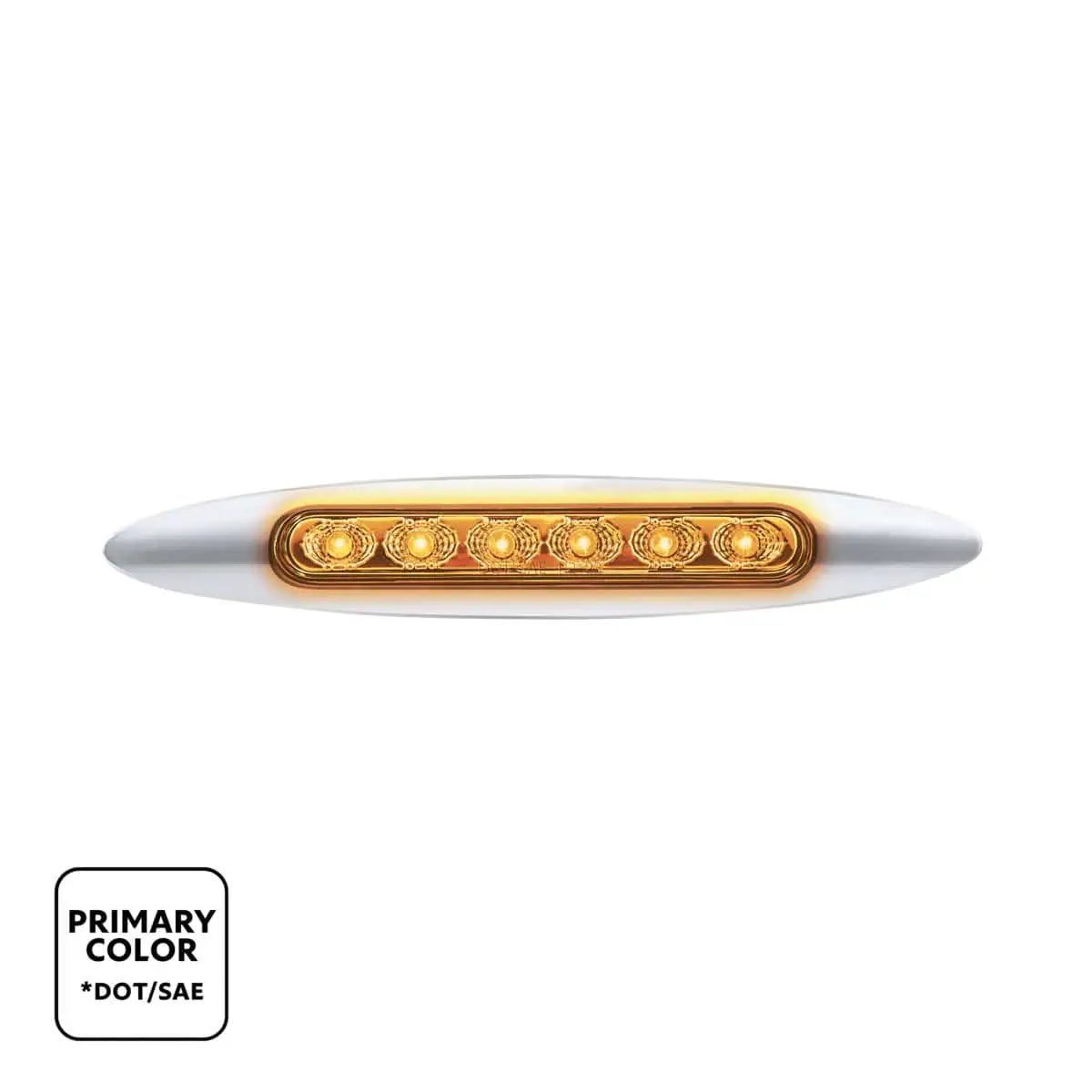 Double Fury 6 LED Dual Function 6" Marker Light With Chrome Bezel-Amber & Purple/Clear Lens
