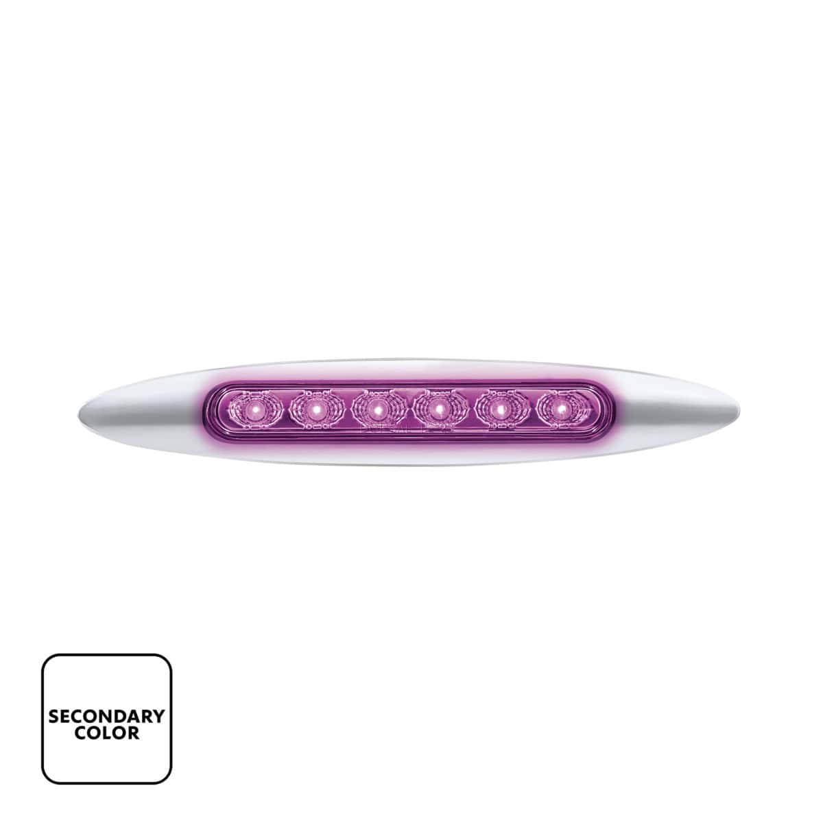 Double Fury 6 Led Dual Function 6&Quot; Marker Light With Chrome Bezel-Amber &Amp; Purple/Clear Lens 3 Double Fury 6 LED Dual Function 6" Marker Light With Chrome Bezel-Amber & Purple/Clear Lens