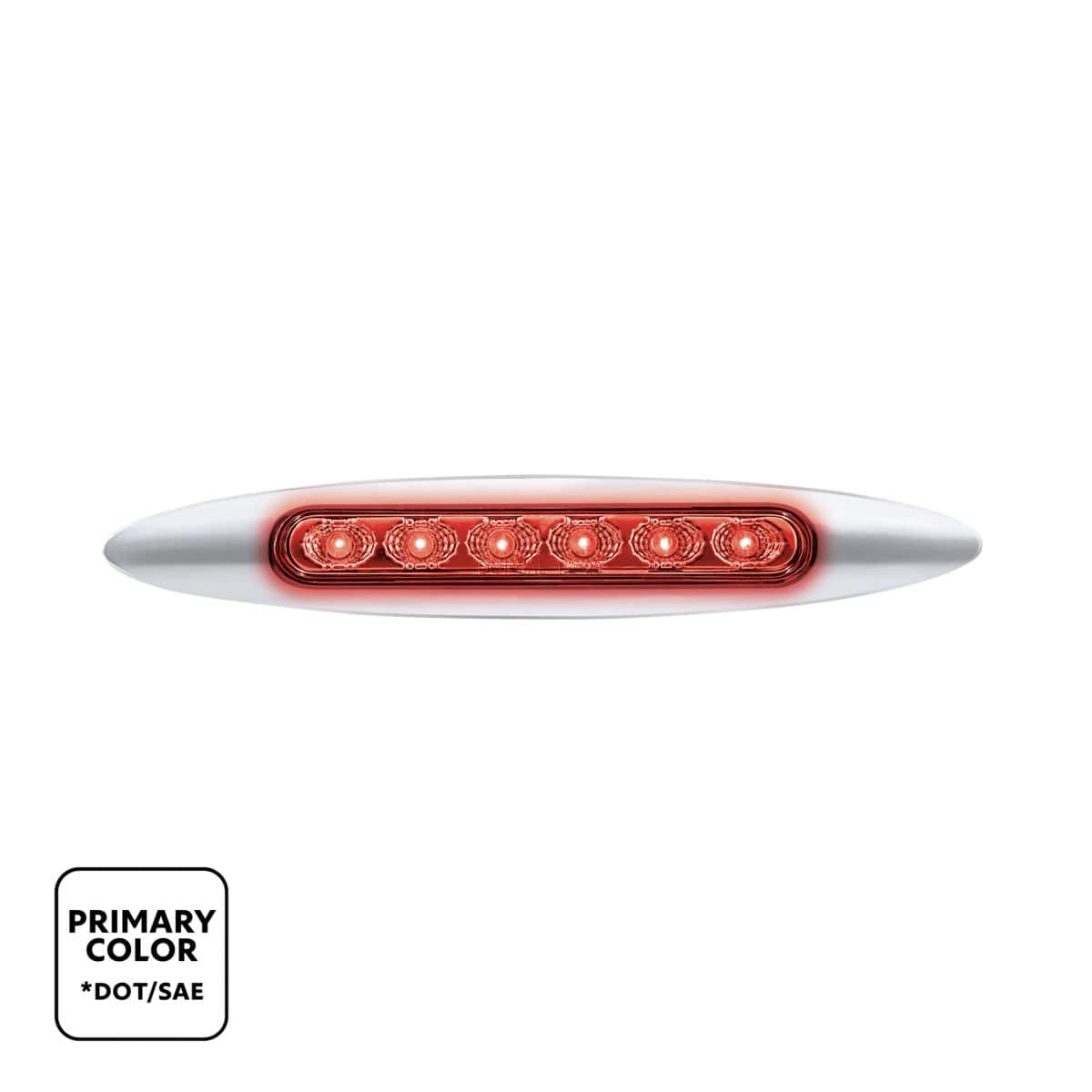 Double Fury 6 LED Dual Function 6" Marker Light With Chrome Bezel-Red & Purple/Clear Lens