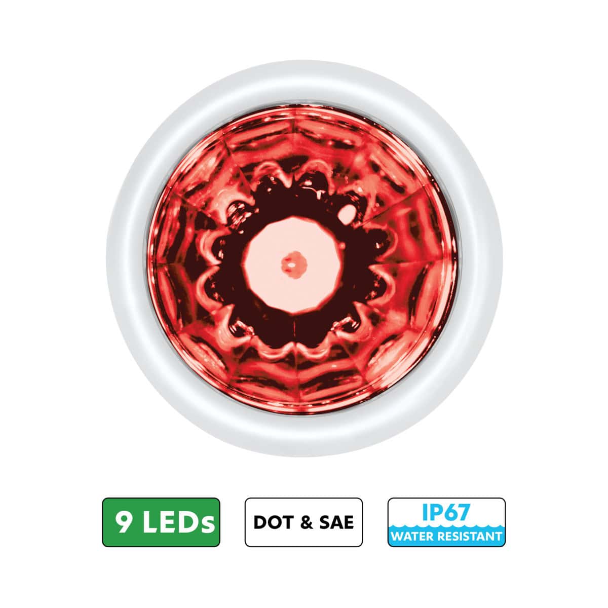 Ultraburst 9 Led Dual Function Watermelon Light – Red Led/Clear Lens 3 UltraBurst 9 LED Dual Function Watermelon Light – Red LED/Clear Lens