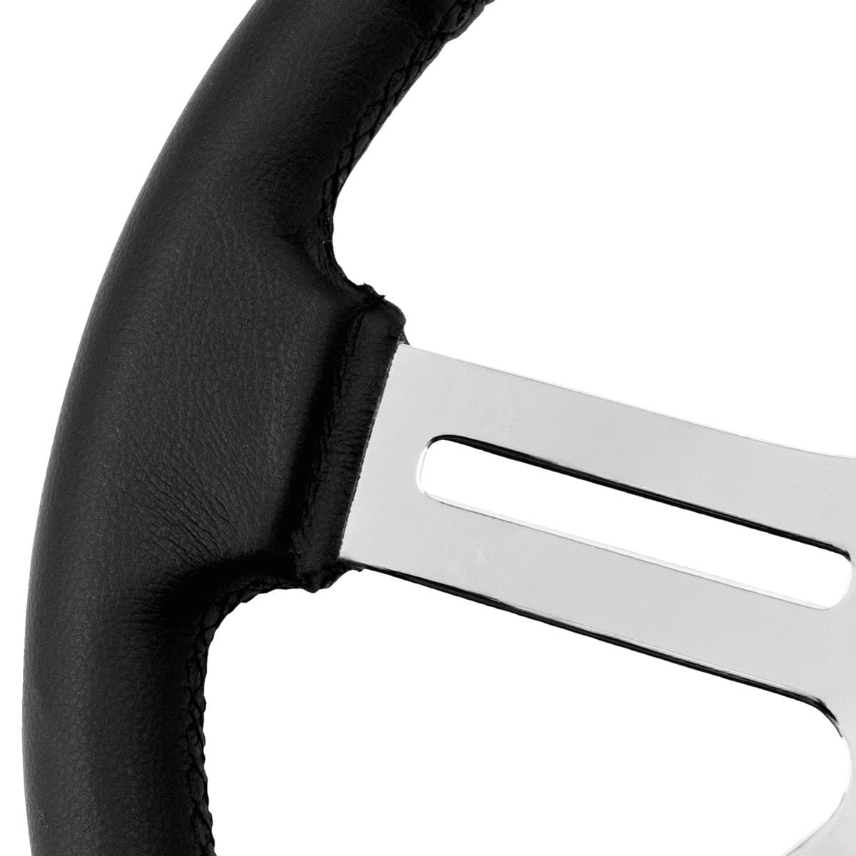 18&Quot; Black Leather Rim 4 Spoke Steering Wheel With Chrome Horn Bezel And Horn Button 5 18" Black Leather Rim 4 Spoke Steering Wheel With Chrome Horn Bezel and Horn Button