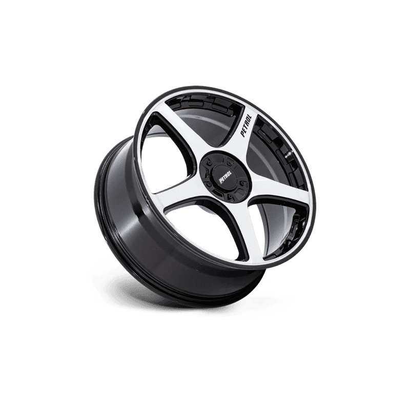 Petrol P2E Wheel — 19X8 5X108/5X114.3 +40Mm Gloss Black With Machined Face 3 P2E 19X8 5X4.25/4.5 72 +40 G-BLK MCH-FC