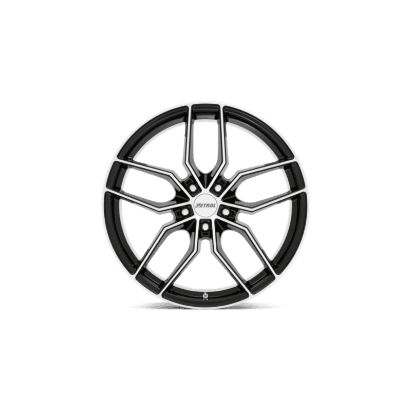 Petrol P5C Wheel — 18X8 5X112 +40Mm Gloss Black With Machined Cut Face 4 PE P5C 18X8 5X112 66 G-BLK MACH +40