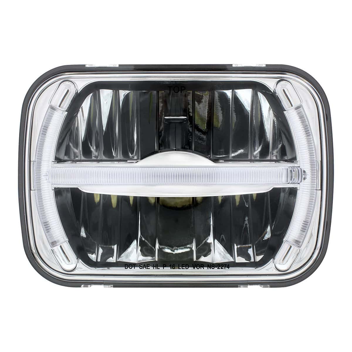 United Pacific ULTRALIT - 7 LED 5" X 7" Rectangular Headlight With LED Light Bar - supplier image 2