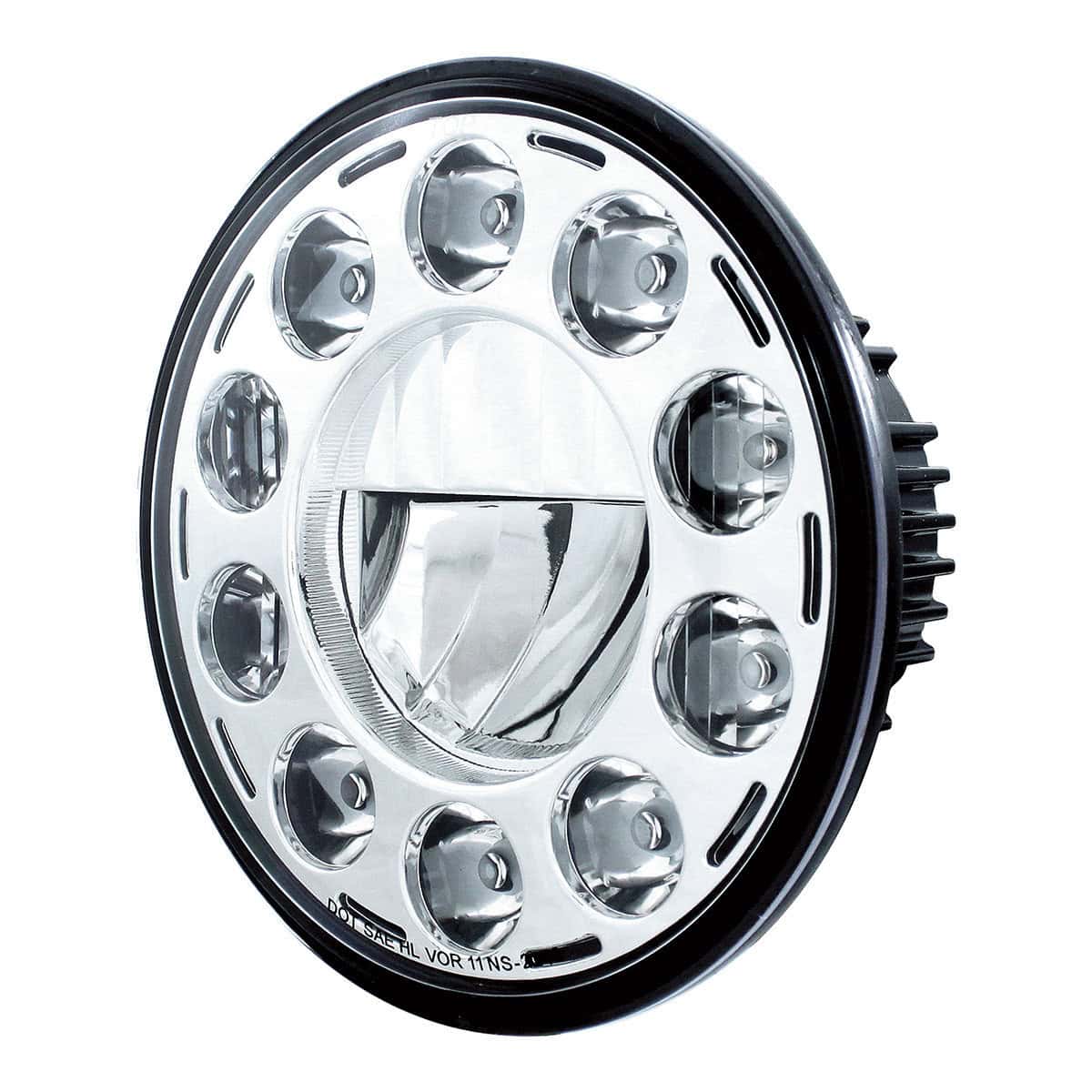 United Pacific ULTRALIT - 11 High Power LED 7" Crystal Headlight - Chrome - supplier image 2