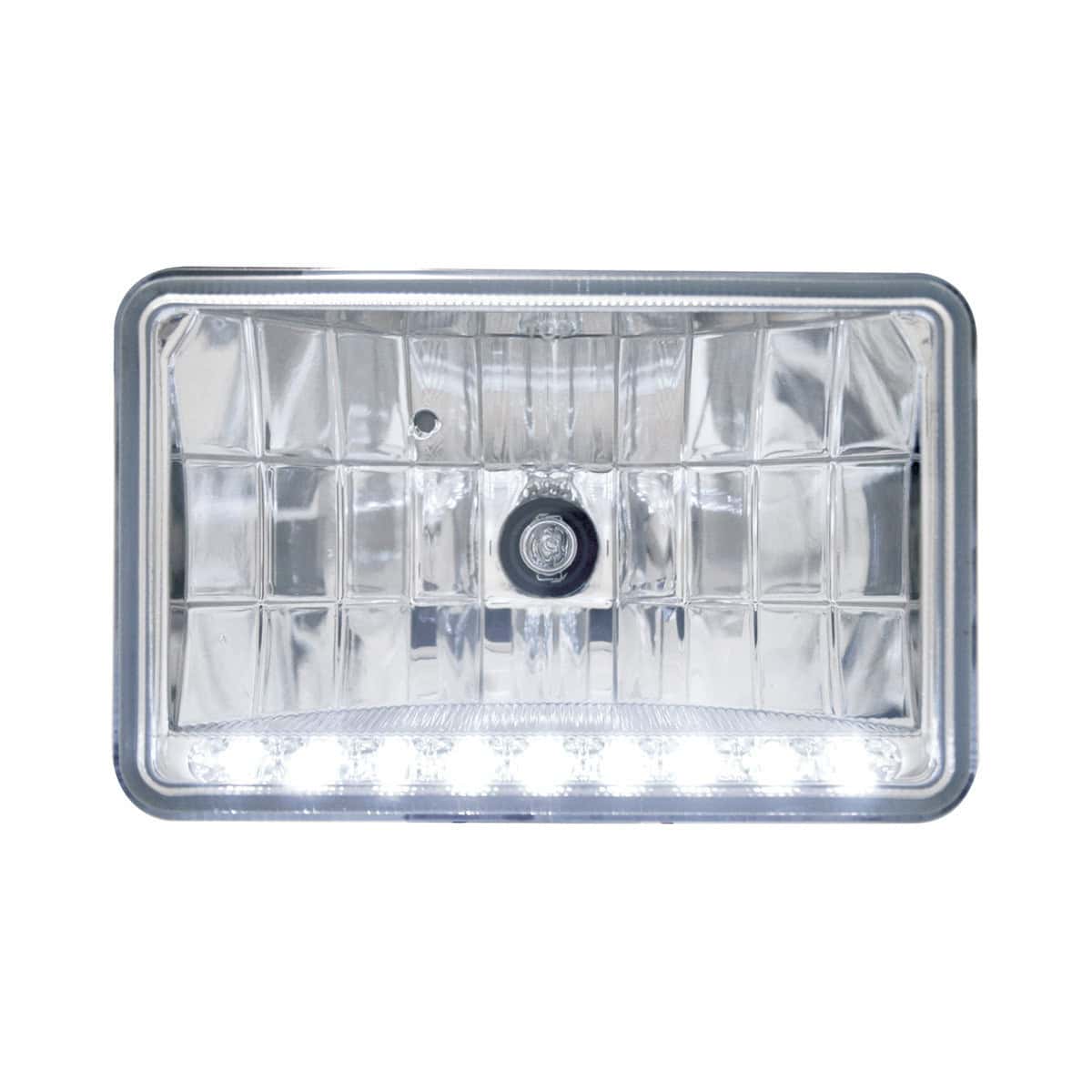 United Pacific 4" X 6" Crystal Headlight With 9 White LED Position Light - Low Beam