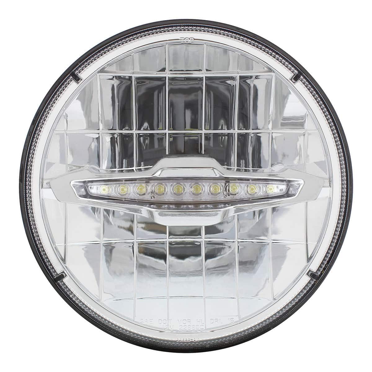 United Pacific ULTRALIT - 3 High Power LED 7" Headlight With 10 White LED Position Light - supplier image 2