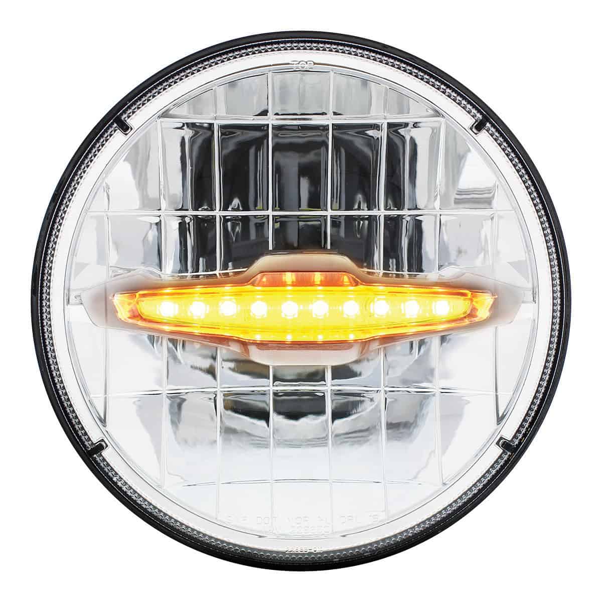 United Pacific ULTRALIT - 3 High Power LED 7" Headlight With 10 Amber LED Position Light