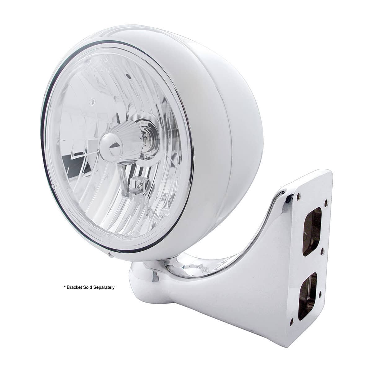 United Pacific Chrome Guide 682-C Style Headlight Crystal H4 Bulb - supplier image 2
