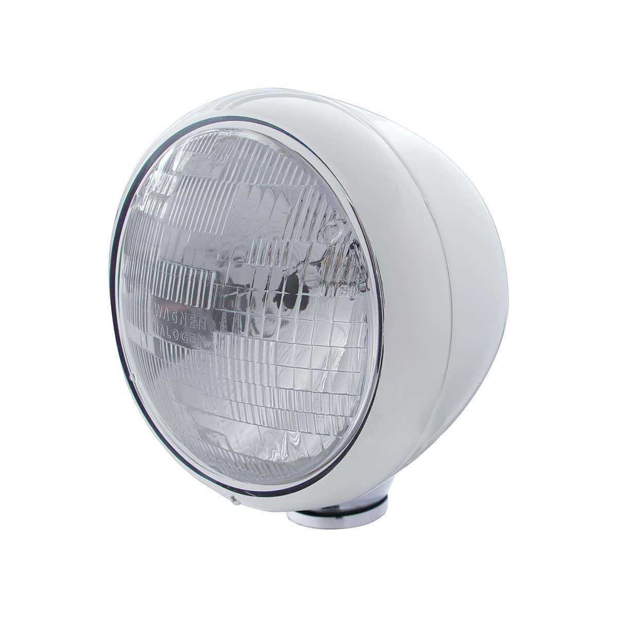 United Pacific Stainless Steel Guide 682-C Style Headlight H6024 Bulb