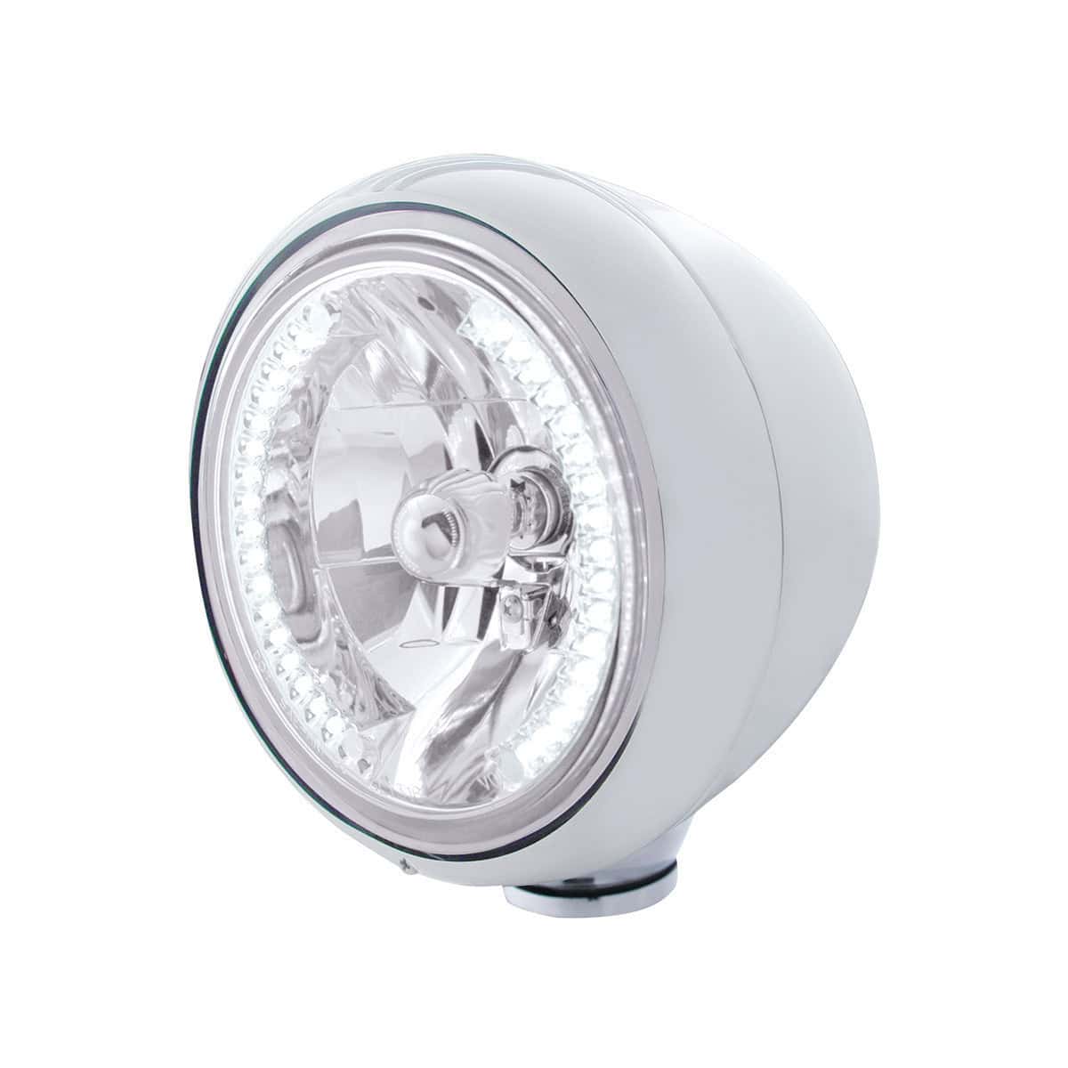 United Pacific Stainless Steel Guide 682-C Style Headlight H4 Bulb With 34 White LED