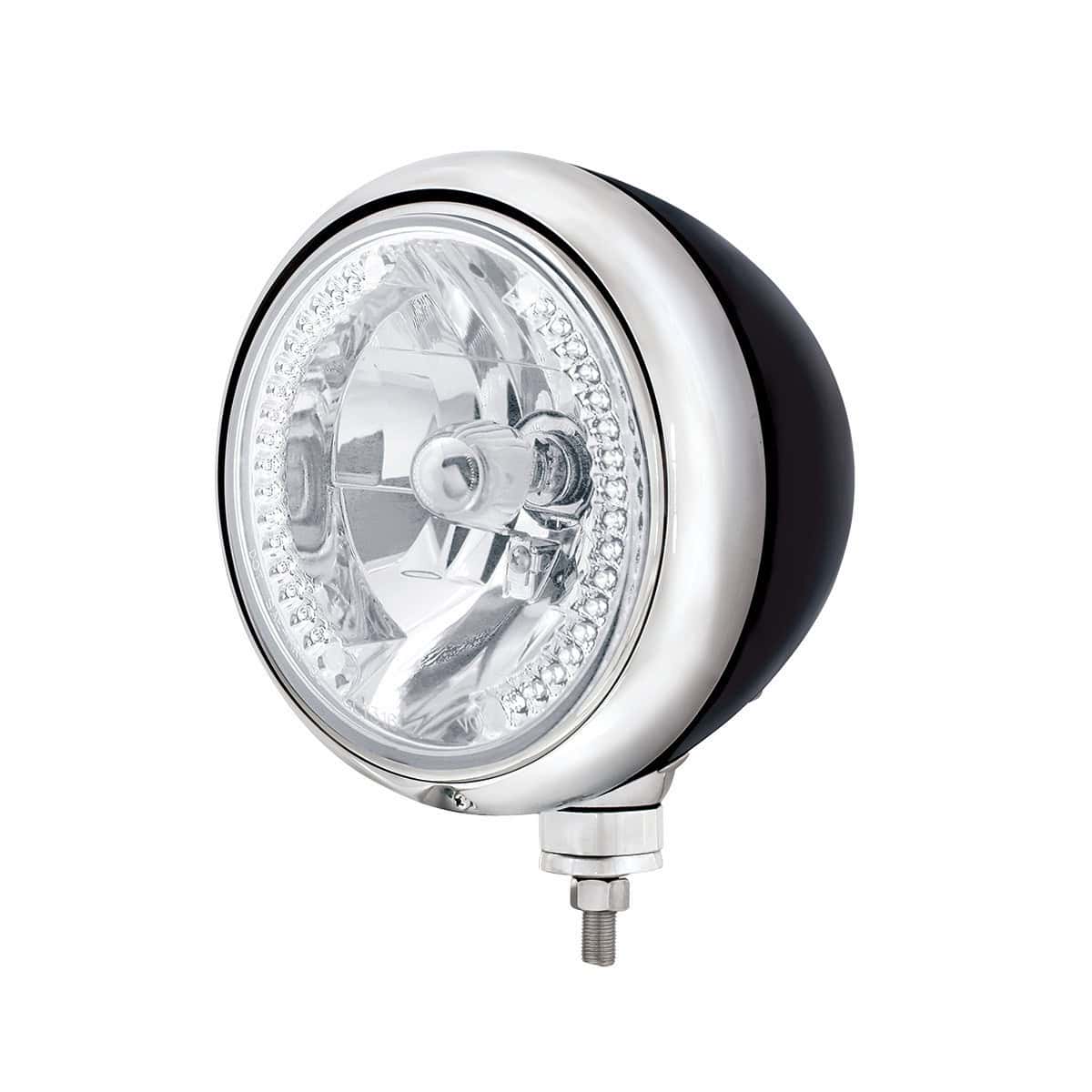 United Pacific Black Guide 682-C Style Headlight H4 Bulb With 34 White LED