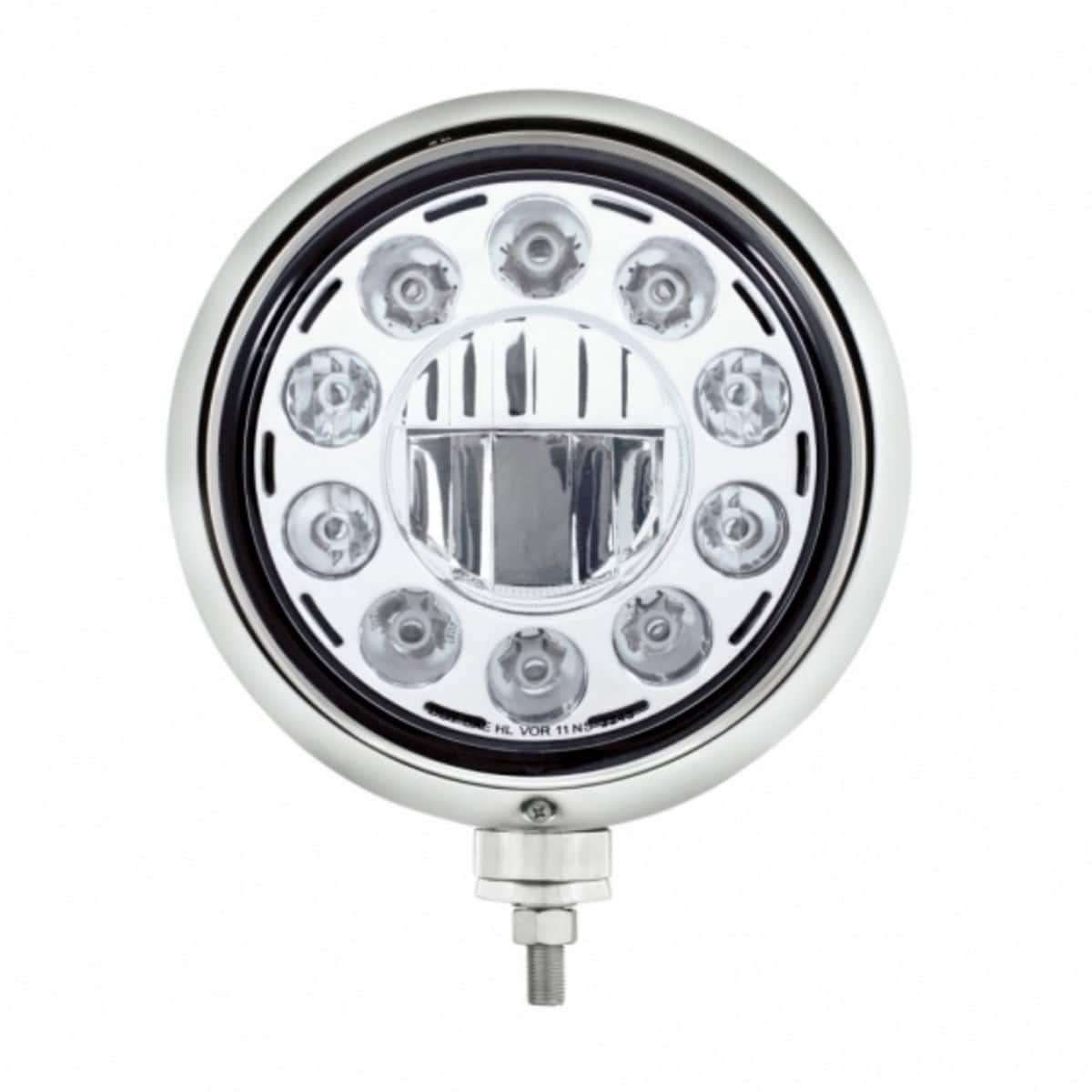 United Pacific Black Guide Headlight 11 LED Bulb - Chrome - supplier image 2