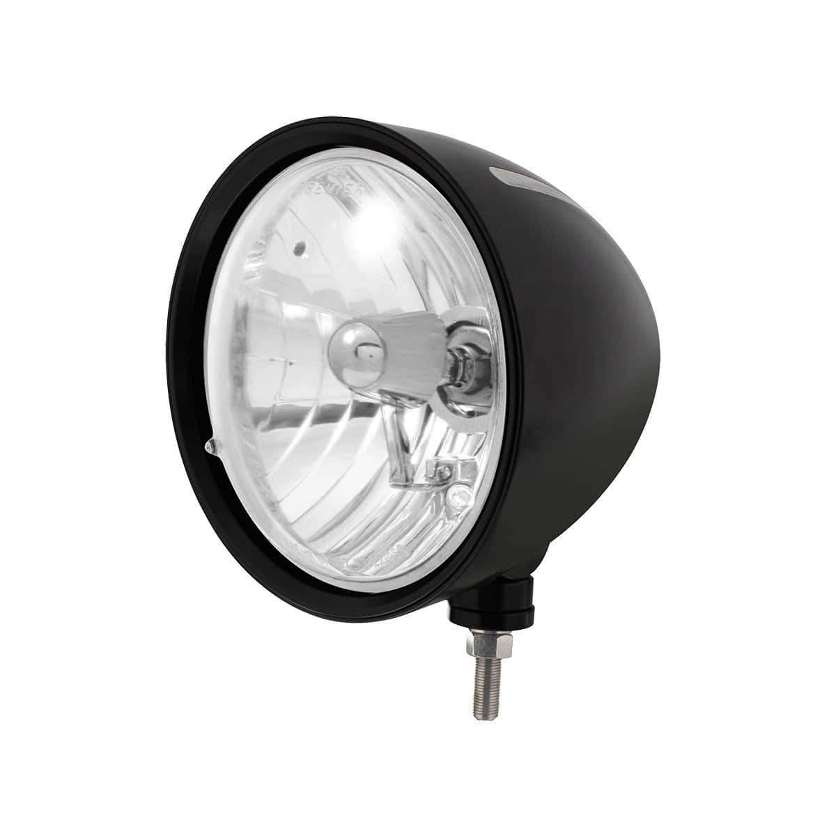 United Pacific Black "Billet" Style Groove Headlight Crystal H4 Bulb
