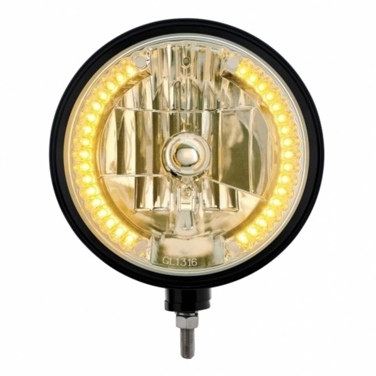 United Pacific Black "Billet" Style Groove Headlight H4 Bulb With 34 Amber LED - supplier image 2