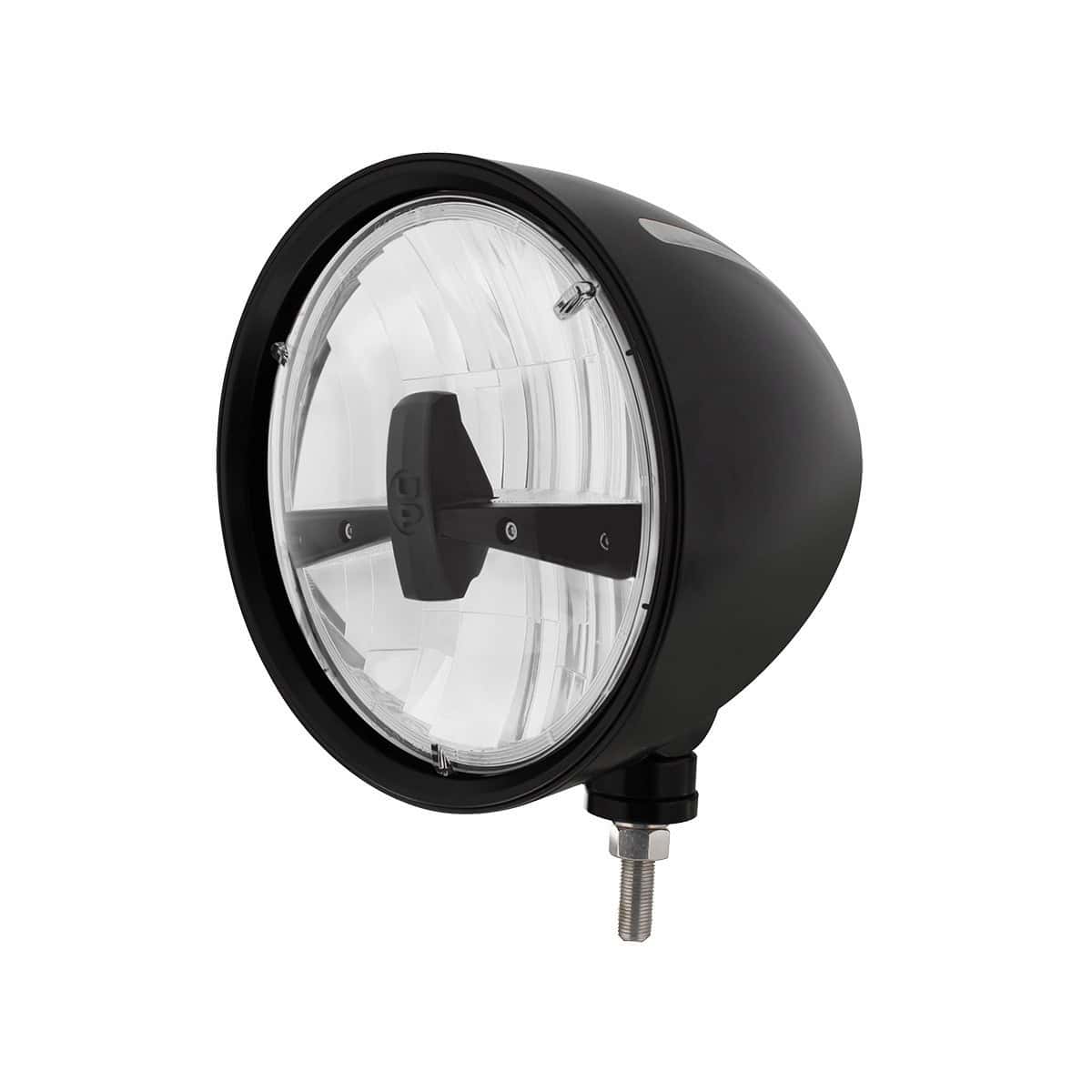 United Pacific Black "Billet" Style Groove Headlight 5 LED Bulb - Blackout