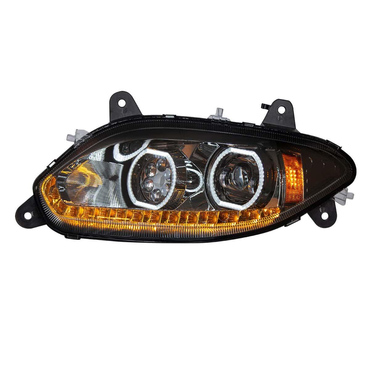 United Pacific Black 17 LED Headlight For 2018-2026 International LT - Driver