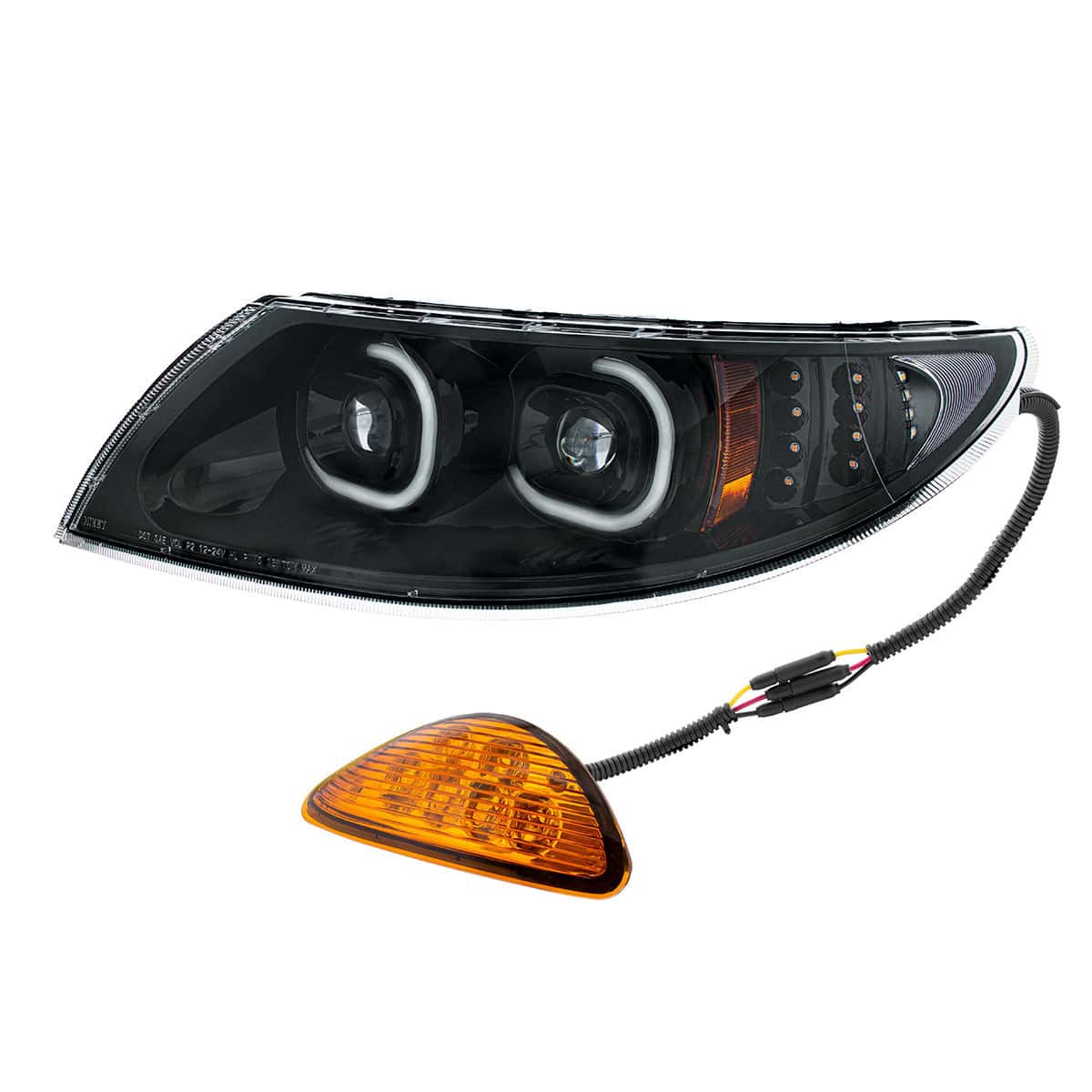 United Pacific Black LED Projector Headlight With Rear Facing Turn Signal For International Durastar 2002-2018 - Driver - supplier image 2