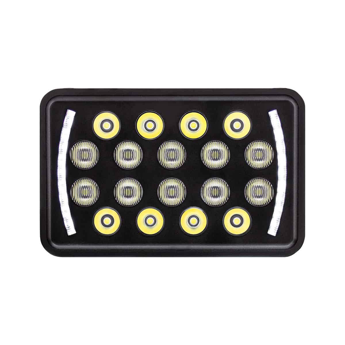 United Pacific ULTRALIT - 18 High Power LED 4" X 6" Headlight With LED Position Light Bar